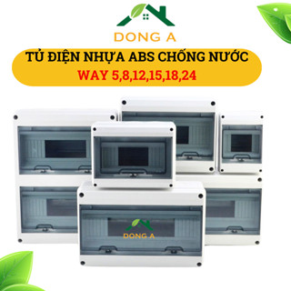 Tủ điện nhựa, tủ điện nổi way 5,8,12,15,18,24, Hộp tủ điện nhựa ABS chống nước_DA