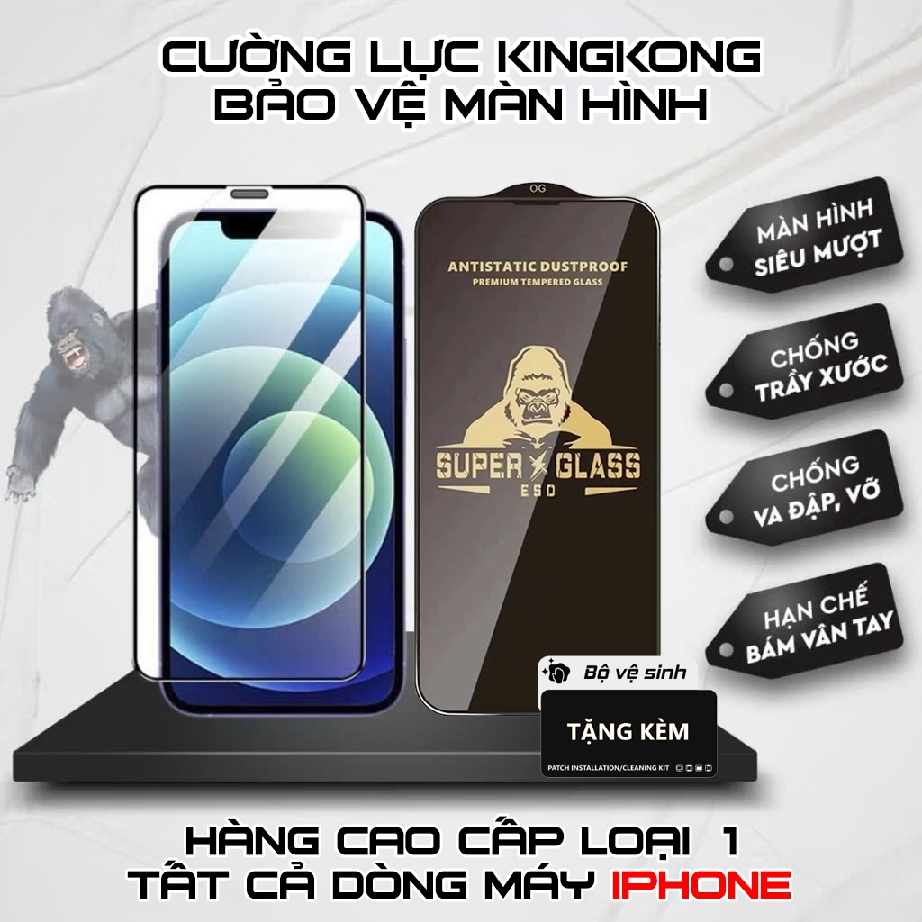 Cường lực KINGKONG dành cho ip 6/7/8/x/xr/xsmax/11/12/13/14/15/16/pro/promax