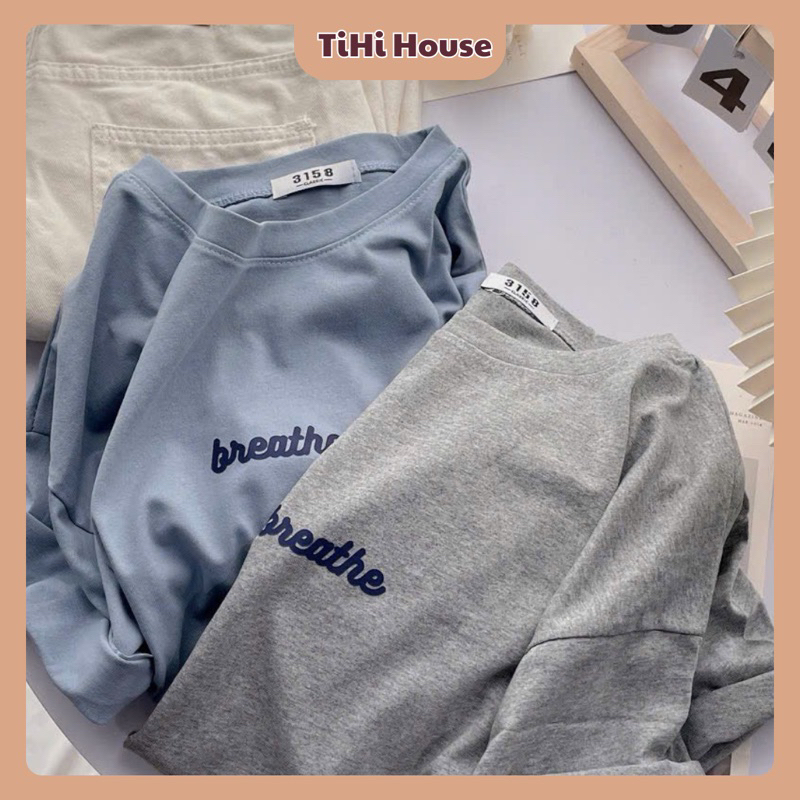 Áo thun nam nữ freesize 3158 Breathe , Áo thun unisex tay lỡ 3158 ullzang form rộng chất liệu Cotton