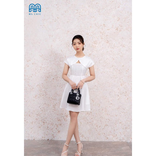 Váy nữ công sở, dự tiệc, đầm thiết kế MSCHIC Lụa mix ren nữ tính, dịu dàng