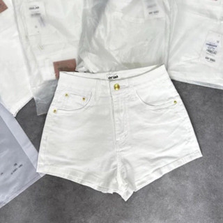  QUẦN SHORT JEANS ĐÙI NỮ LƯNG MÀU TRẮNG ĐEN LAI CUỐN MÁT MẺ SIÊU SHORTSHOP Quần đùi bò nữ siêu xinh quần short trắng ôm 