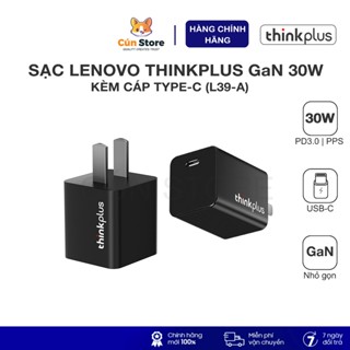  Củ sạc nhanh 30W Lenovo Thinkplus GaN USB-C nhỏ gọn hỗ trợ PD3.0 PPS cho IP Samsung | Bảo hành 6 thg 