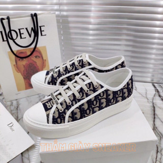 [Xả Hàng] Giày Dio Thổ Cẩm Đen Đế Trắng Vải Dệt Monogram Giày Thể Thao Nam Nữ Bản Dệt Gấm Phối Trơn