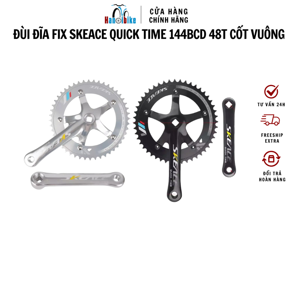 Đùi đĩa xe đạp Fixed gear Skeace Quick time 144BCD 48T