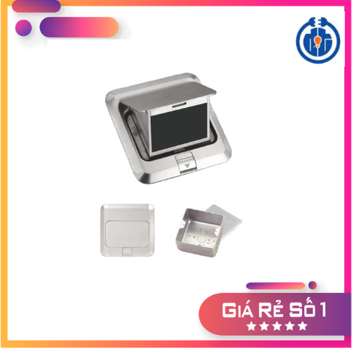 Ổ cắm âm sàn MPE FA-60 màu bạc (Nguyên bộ)