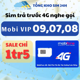 [Đồng giá 1tr5] Sim Mobifone Số đẹp TRẢ TRƯỚC Tam hoa 888, 999, Ngũ 7 Dễ Nhớ [ĐKCC +ESIM ở Mobi]