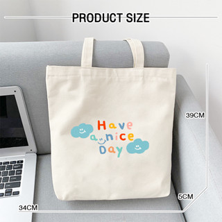 Túi tote , vải canvas nice day túi đeo đi chơi đi học đựng đồ rộng rãi kích thước 35x40cm tota1054