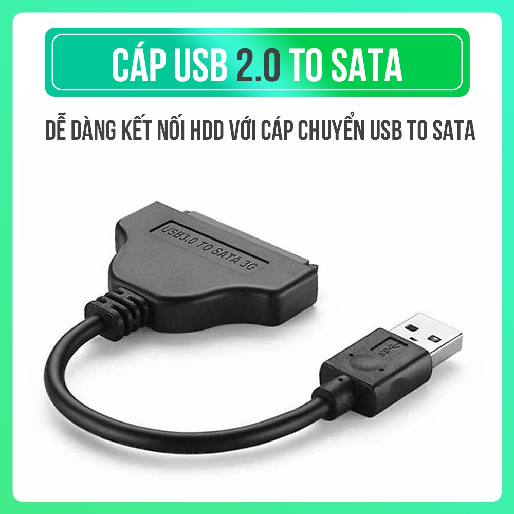 Cáp Chuyển Đổi USB 2.0 Sang 2.5 Inch Sata Cho Ổ Cứng 2.5 Inch