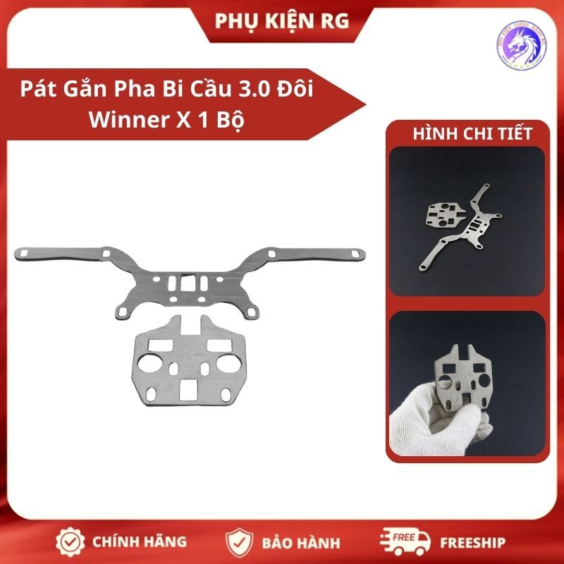 Pát Gắn Pha Bi Cầu 3.0 Đôi Winner X, Pass Bi Cầu Bi Led Inox 304 Dầy Đẹp Chắc Chắn