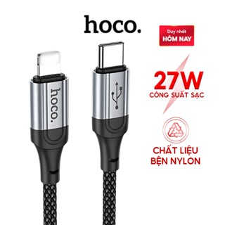 Cáp sạc nhanh C to LN 27w Hoco X102 chính hãng ,Dây sạc bọc dù cho điện thoại phone x-14promax, chống rối dài 1m
