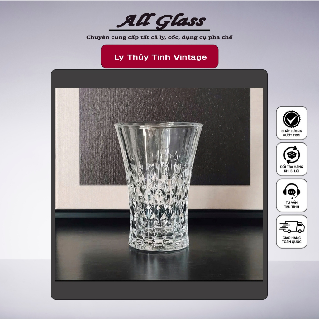 Ly thủy tinh royal diamond 270ml – Sang trọng & bền đẹp, ly thủy tinh vintage
