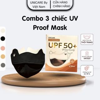 Combo 3 khẩu trang chống tia UV Unicare, Khẩu trang Unicare UV Proof Mask chống tia UV - Hàng chính hãng