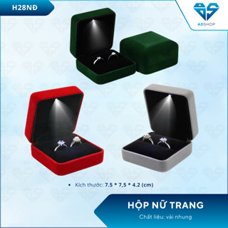 HỘP ĐỰNG NHẪN CƯỚI, HỘP NHẪN ĐÍNH HÔN, HỘP ĐỰNG QUÀ TẶNG TRANG SỨC,ĐỰNG NHẪN CAO CẤP CÓ ĐÈN LED (H28-NĐ)