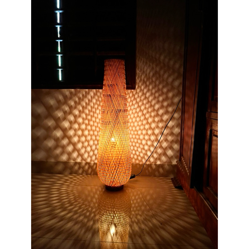 Đèn ngủ mây tre đan, đèn trang trí