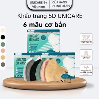 UNICARE 10 Chiếc Khẩu Trang 5D Pro Mask 3 Lớp Kháng Khuẩn Vải Không Dệt Thông Thoáng