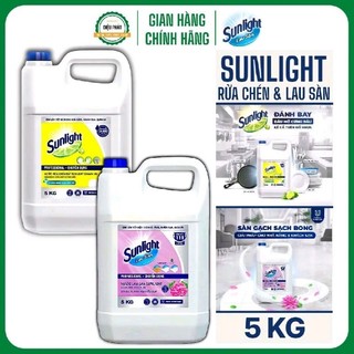  Nước Rửa Chén & Lau Sàn Sunlight Can 5kg – Chuyên Dụng Nhà Hàng Quán Ăn – Chén Sạch Sàn Thơm Lâu 