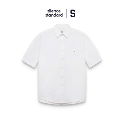 Áo sơ mi ngắn tay SilenceStandard Eco Oxford logo S/basic [SO12]