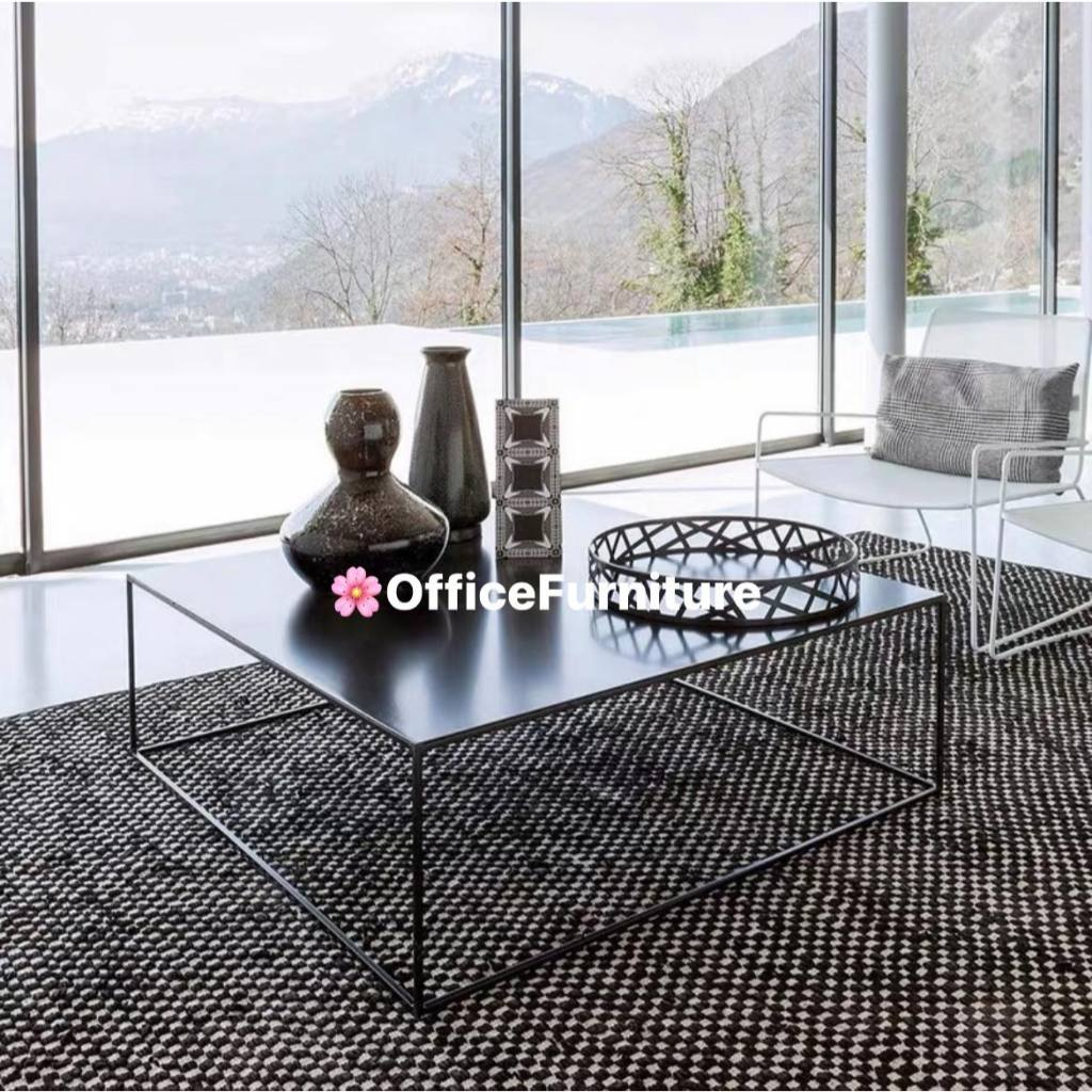 bàn trà khung sắt mặt gỗ mdf phủ melamine