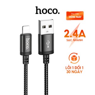 Cáp sạc nhanh 2.4A Hoco,dây sạc bọc dù chống gẫy cho điện thoại phone 6 -14,chân cắm usb truyền dữ liệu dài 1m 1.2 2m 3m