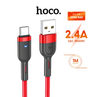  Cáp sạc nhanh 2.4A Hoco dây sạc điện thoại chân usb truyền dữ liệu thiết kế dây dù chống đứt dài 1m 