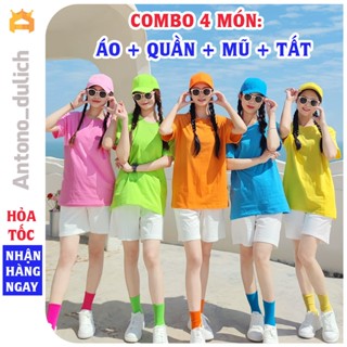 Đồ đi biển nguyên set gồm áo quần mũ tất nhiều màu nổi bật cho gia đình, hội nhóm nữ vui chơi || Antono du lịch
