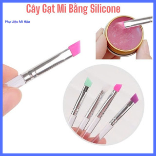 Cọ Đầu Silicone Lấy Sáp Bắt Trục_Chổi Ngắn Lấy Keo Sáp Bằng Silicone tái sử dụng_Cọ bắt mi lên trục uốn_cây gạt mi uốn