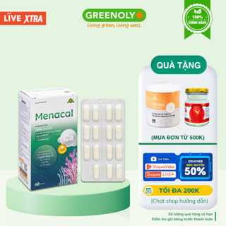 Canxi Menacal Tảo Biển Kèm D3 K2 Tăng Khả Năng Hấp Thu 60 Viên