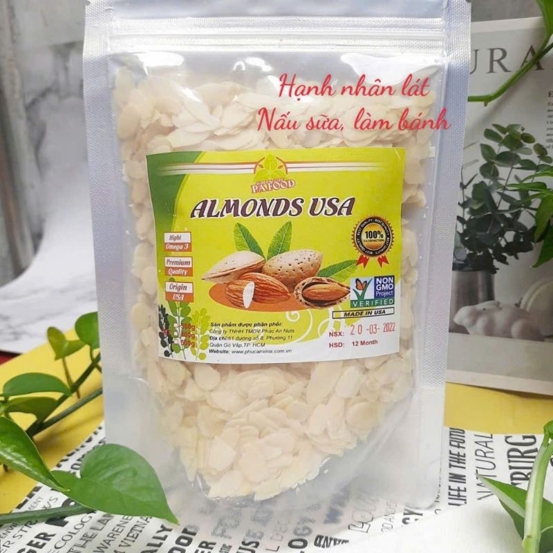 Hạnh nhân lát, hạnh nhân nấu sữa hạt, làm bánh