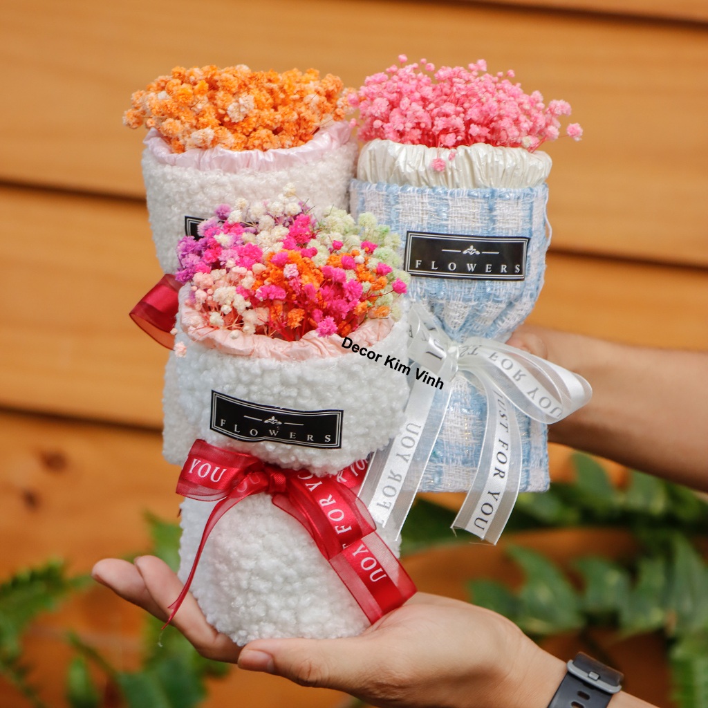 Bó Hoa Nhí Hoa Hồng, Hoa Baby Khô HTT10 Làm Quà Valentine, Quà Tặng 8/3, Quà Sinh Nhật, Dịp Lễ