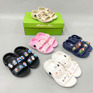 Sandal classic cho bé trai bé gái nhựa EVA xuất khẩu tặng jibbitz sticker, xăng đan quai hậu trẻ em cao cấp chống trượt