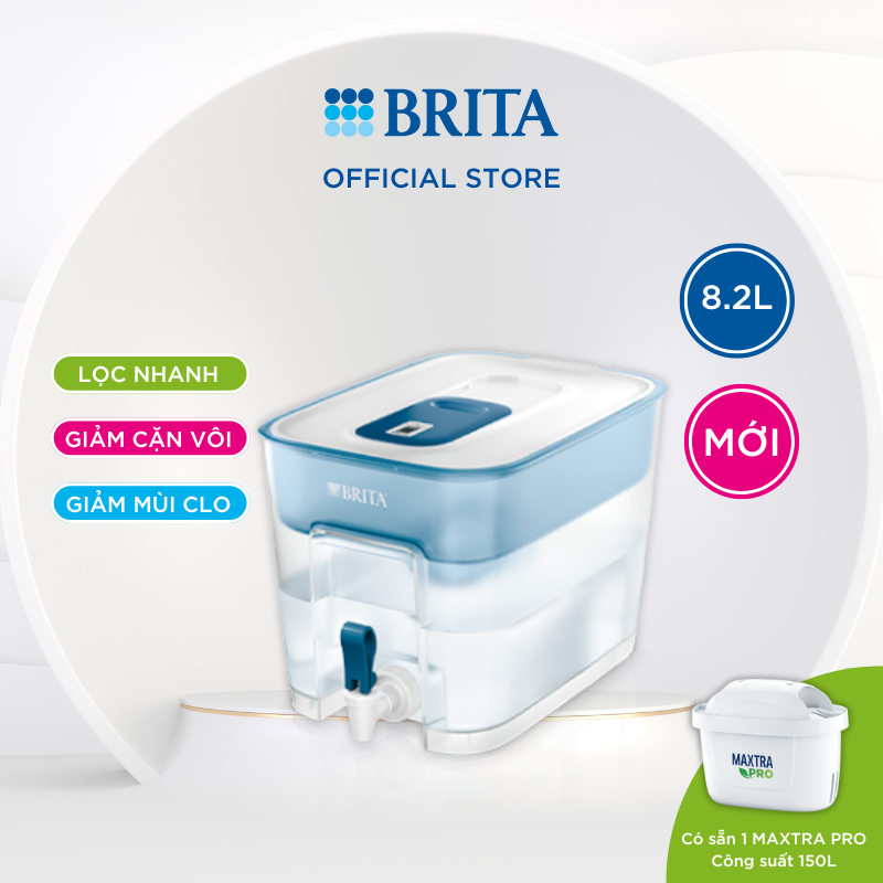 New - Bình lọc nước BRITA Flow 8.2L (có sẵn 1 lõi lọc Maxtra Pro 150L)