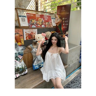  Đầm 2 dây dáng xòe ngắn đi biển A8_Orimi 