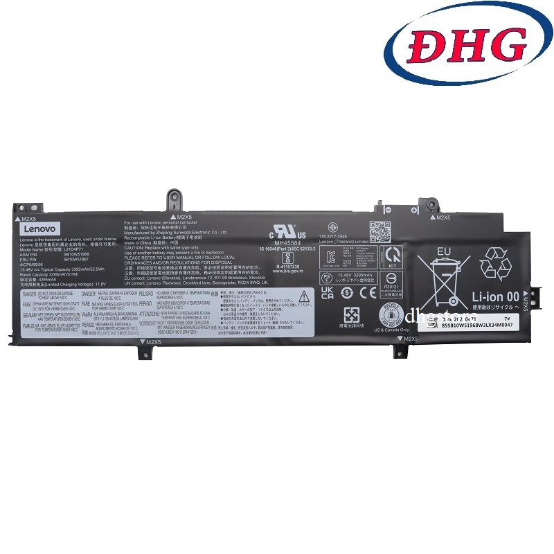 Pin laptop Lenovo ThinkPad T14 Gen 3,T14 Gen 4, P14S Gen 3, P14S Gen 4, L21D4P71  L21L4P71 52.5Wh