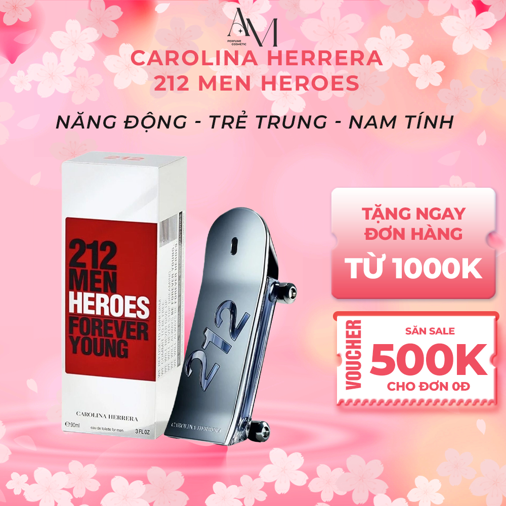 Nước Hoa Nam Carolina Herrera 212 Men Heroes EDT 90ml, Dầu Thơm Năng Động Trẻ Trung Nam Tính - A.M S