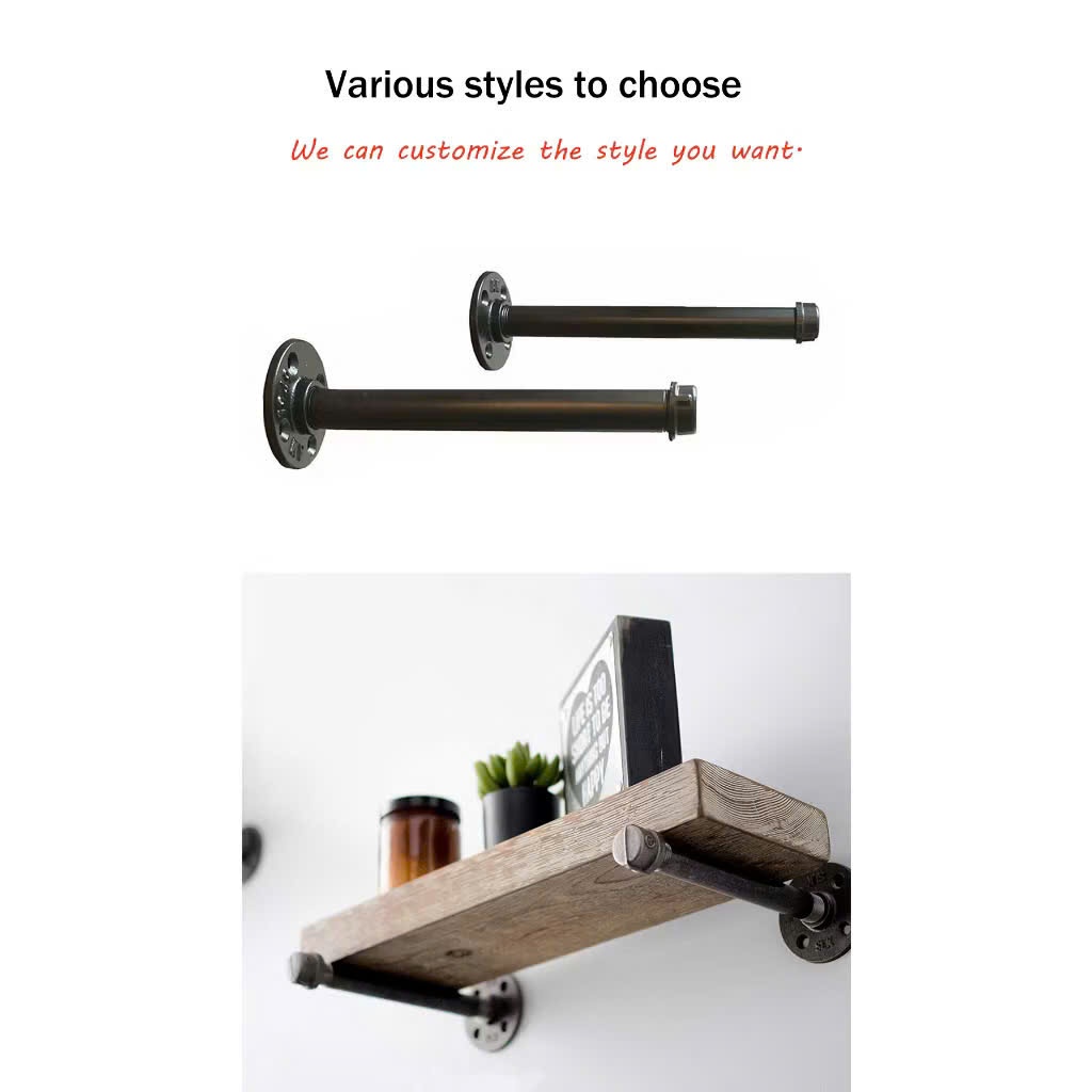 Giá đỡ đợt gỗ trang trí bằng ống kẽm ren decor