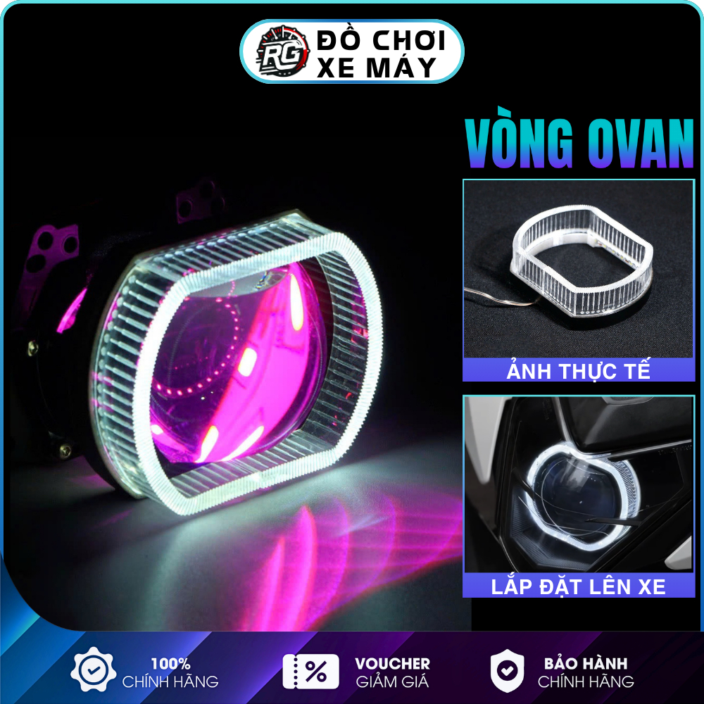 Vòng Thiên Thần 3D Hình Ovan, Vòng 3D Lắp Bi Cầu Titan F150 Lens Vuông