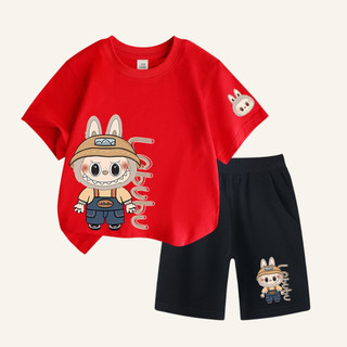 Đồ bộ bé trai bé gái in hình Labubu💖Chất Cotton Chính Phẩm cao cấp co giản 4 chiều mềm mịn thấm hút tốt SSSHOP