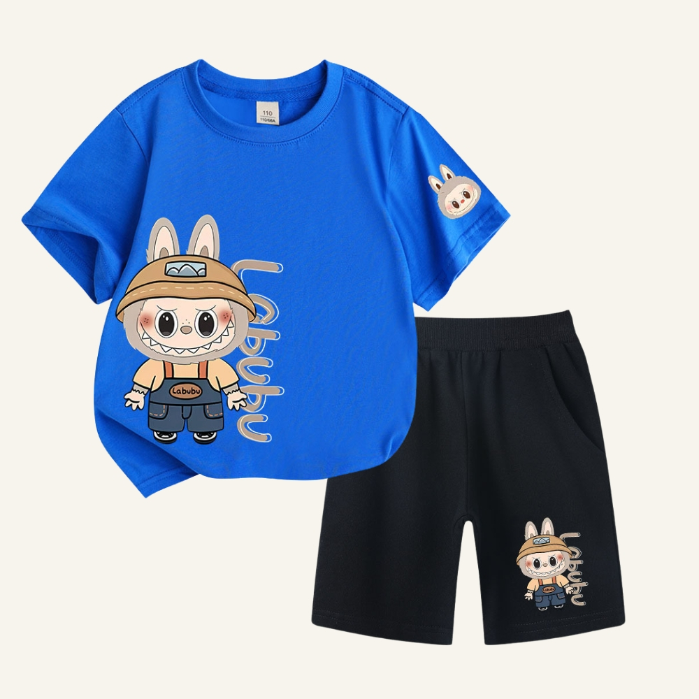 Đồ bộ bé trai bé gái in hình Labubu💖Chất Cotton Chính Phẩm cao cấp co giản 4 chiều mềm mịn thấm hút tốt SSSHOP