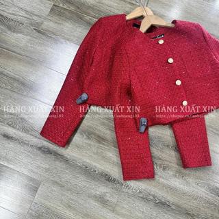 Áo khoác dạ nữ tweed Z@R hàng xuất dư xịn phối cúc siêu đẹp và sang chảnh
