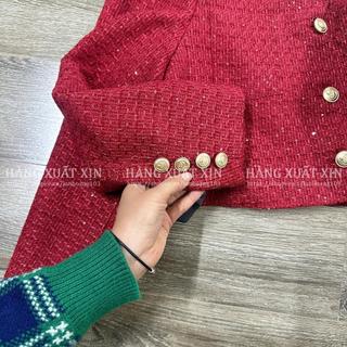 Áo khoác dạ nữ tweed Z@R hàng xuất dư xịn phối cúc siêu đẹp và sang chảnh
