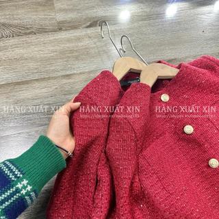 Áo khoác dạ nữ tweed Z@R hàng xuất dư xịn phối cúc siêu đẹp và sang chảnh