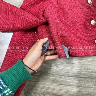 Áo khoác dạ nữ tweed Z@R hàng xuất dư xịn phối cúc siêu đẹp và sang chảnh