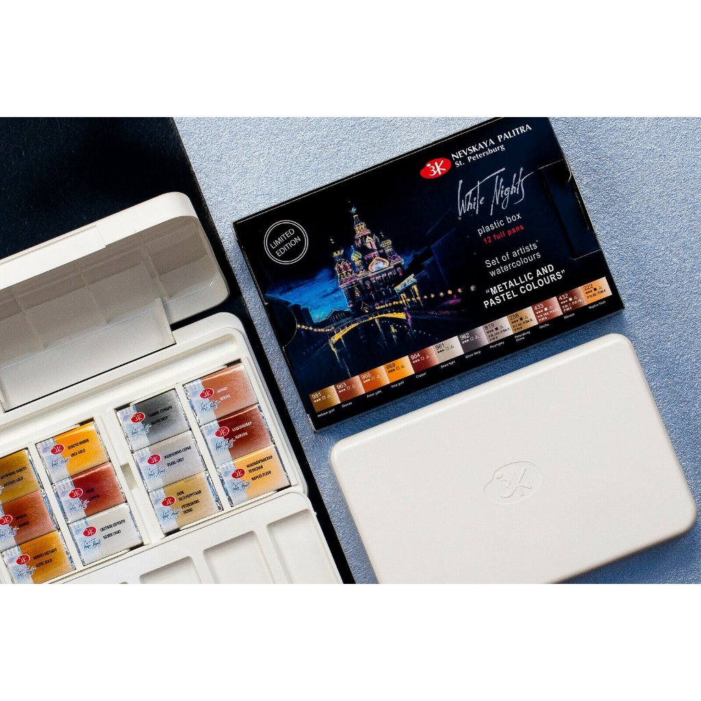 [ĐẬU HÓI]-Màu White Nights METALLIC & PASTEL-2.5ml*12-(1876)