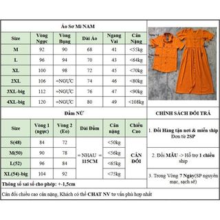 Set Áo Váy Đồ Đôi Fig Tree Màu Cam Đũi Cho Couple Đi Chơi, Du Lịch ,Chụp Hình Cưới ( Hàng thiết kế)