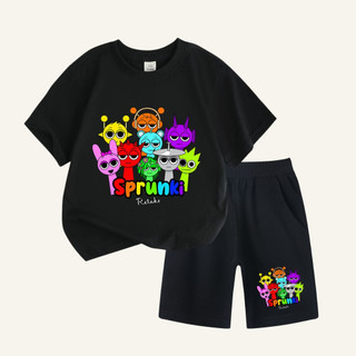 Đồ bộ bé trai bé gái in hình Game Sprunki💖Chất Cotton Chính Phẩm cao cấp co giản 4 chiều mềm mịn thấm hút tốt SSSHOP 02