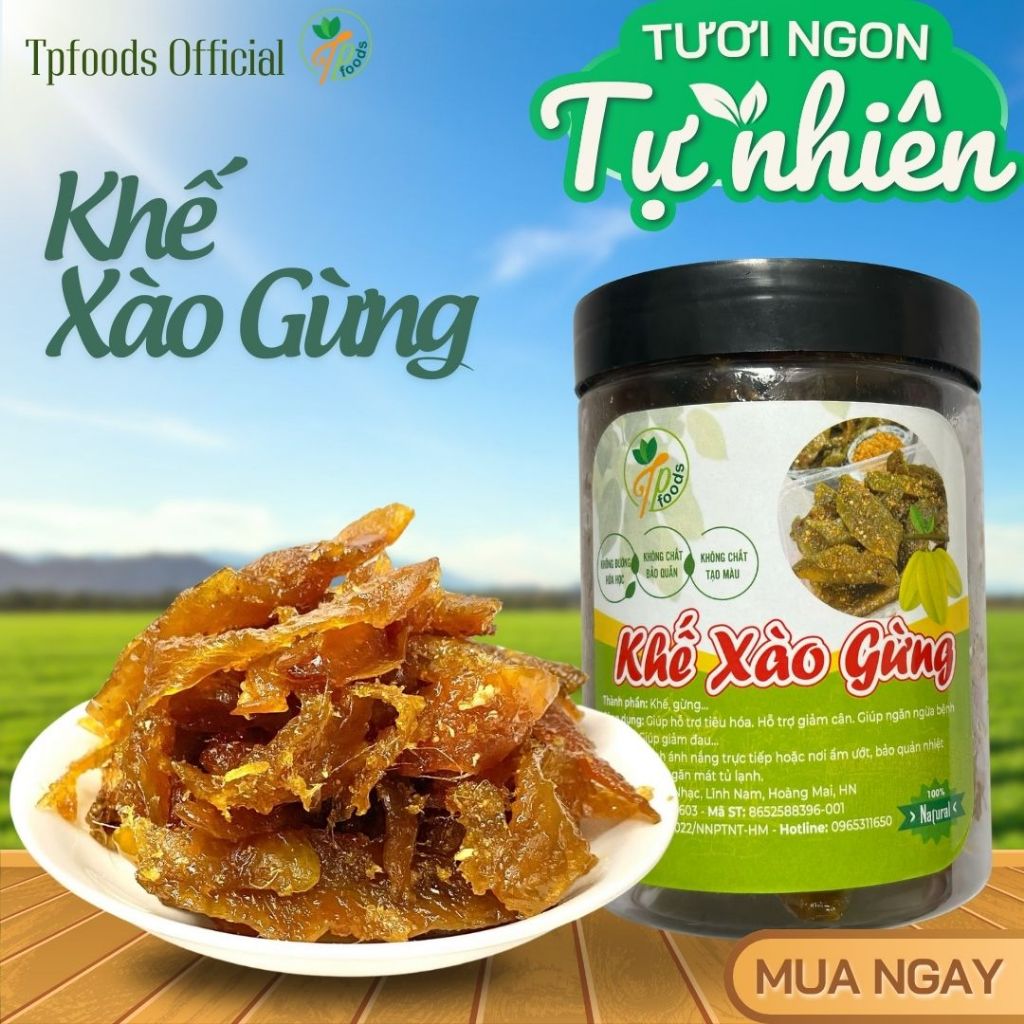500gam Mứt Khế Xào Gừng Tpfoods _ Mứt Khế Chua Ngọt, Dẻo Thơm _ Đặc Sản Phố Cổ Hà Nội.