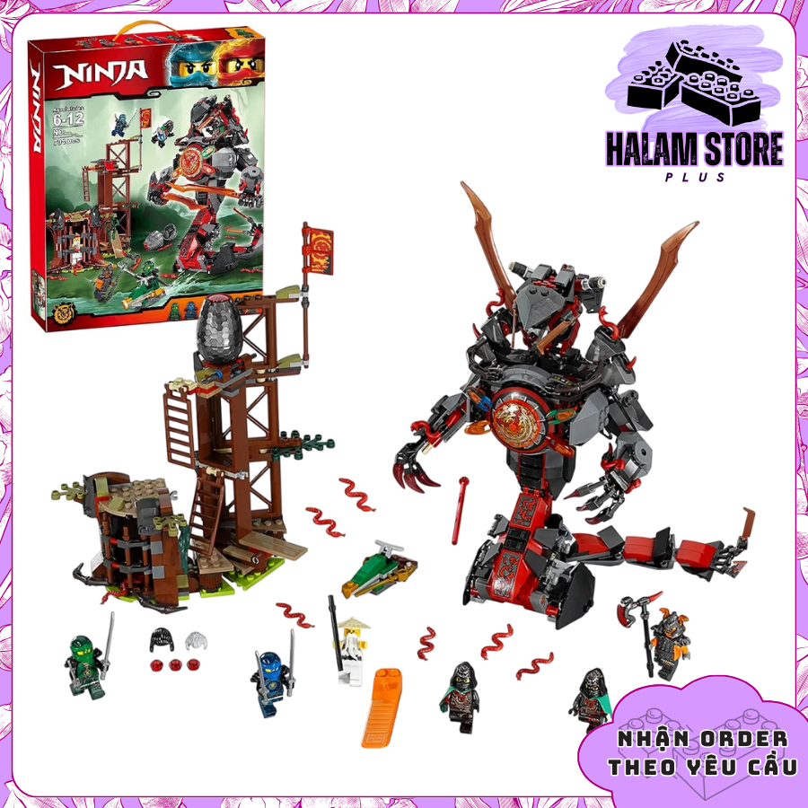 Đồ chơi lắp ráp Ninjago LELE mã 20583 Time Brothers Mech - Mô hình lắp ghép Robot rắn thời gian