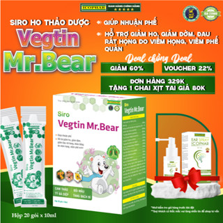 [DATE 2026] Siro ho Thảo dược Vegtin Mr.Bear - giúp giảm ho, giảm đờm, giảm đau rát họng do viêm họng, viêm phế quản