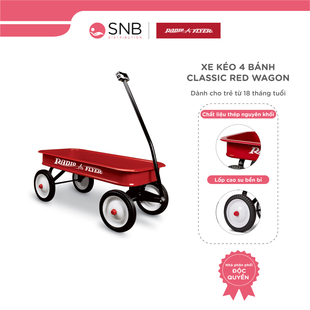 Xe kéo 4 bánh Radio Flyer Classic Red Wagon