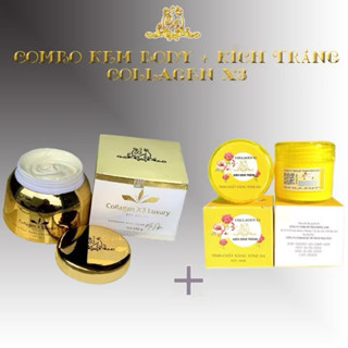 Combo Kem Body Collagen X3 Luxury + Kem Kích Trắng Collagen X3 Đông Anh [Hàng Công Ty]